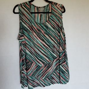Catherine's Sleeveless Top, Multicolors Size 2X